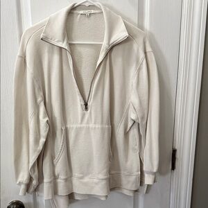 Z Supply Cream Half-Zip Sweatshirt